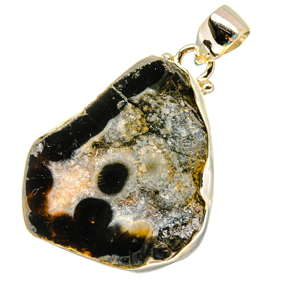 Coconut Geode Slice Pendants handcrafted by Ana Silver Co - PD14573