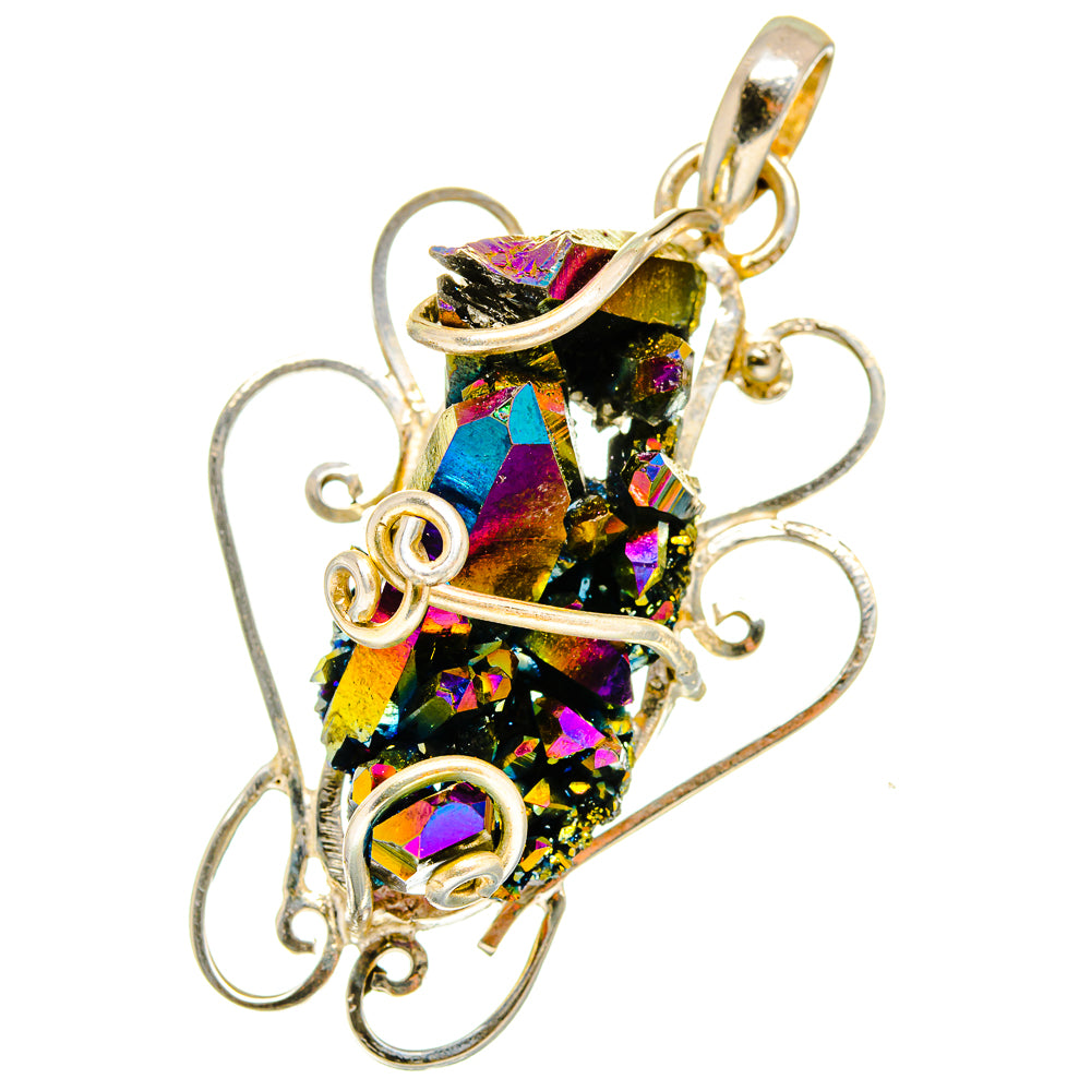 Titanium Sunshine Druzy Pendants handcrafted by Ana Silver Co - PD14794