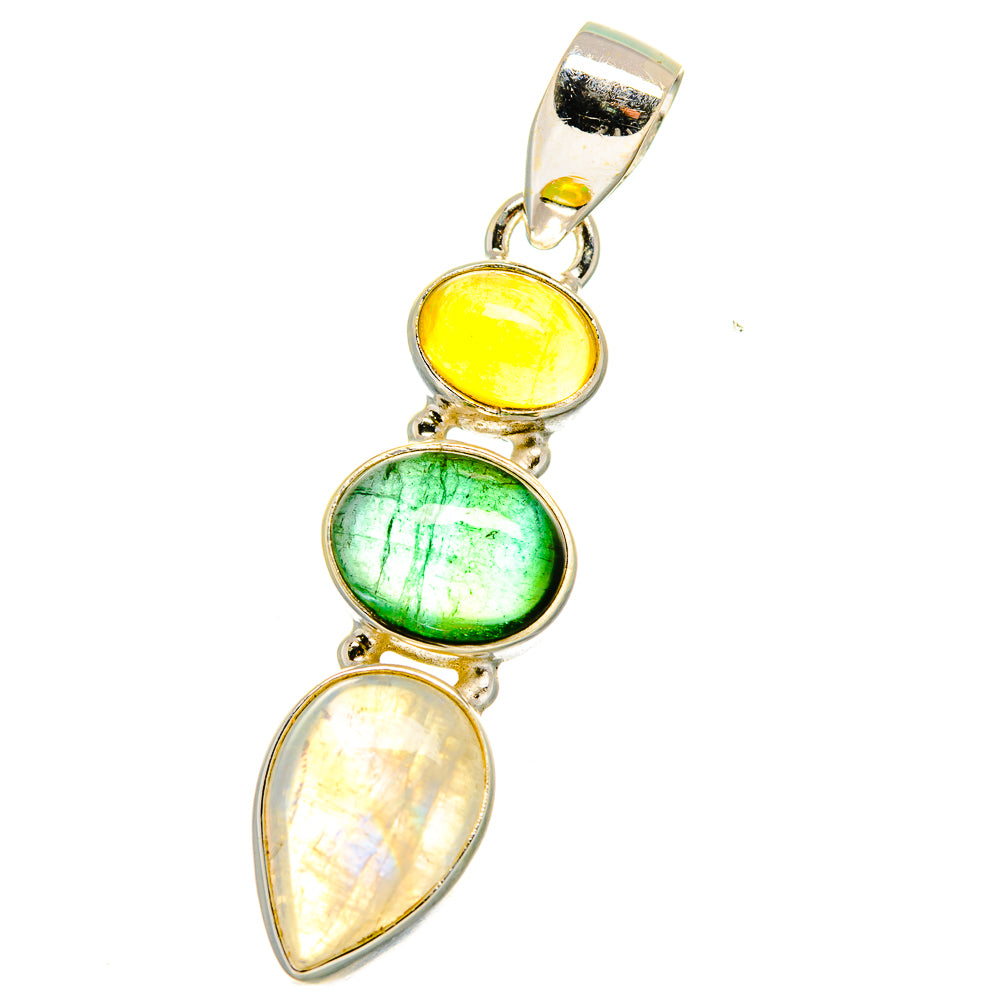 Rainbow Moonstone Pendants handcrafted by Ana Silver Co - PD14867