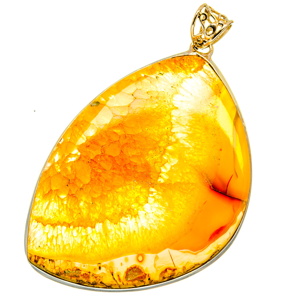 Yellow Geode Slice Pendants handcrafted by Ana Silver Co - PD15047