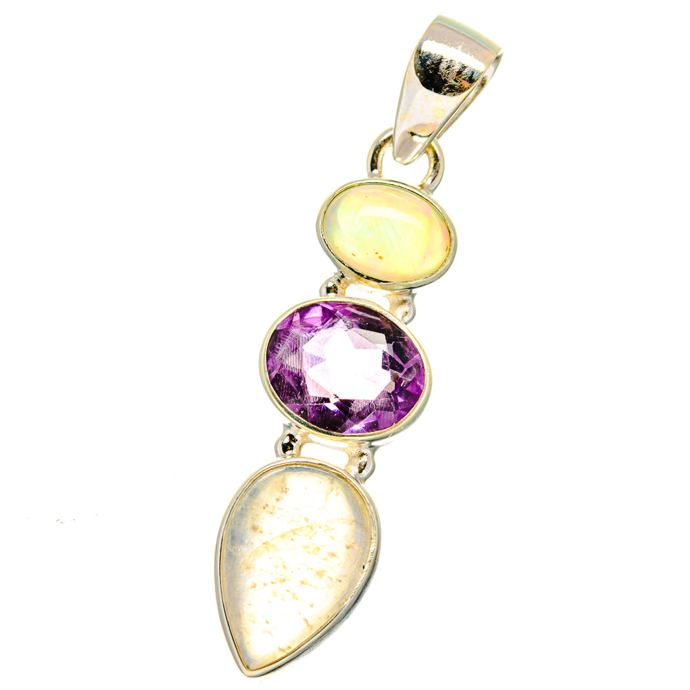 Rainbow Moonstone Pendants handcrafted by Ana Silver Co - PD15112