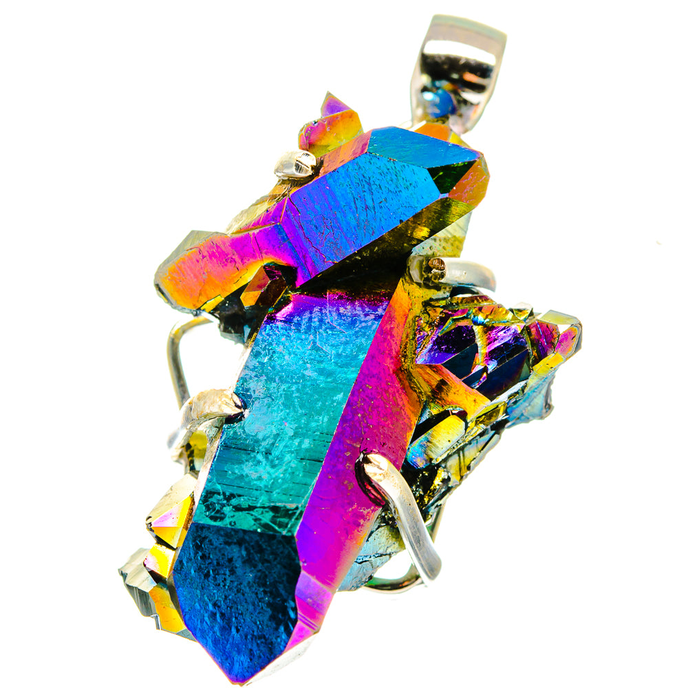 Titanium Sunshine Druzy Pendants handcrafted by Ana Silver Co - PD15493