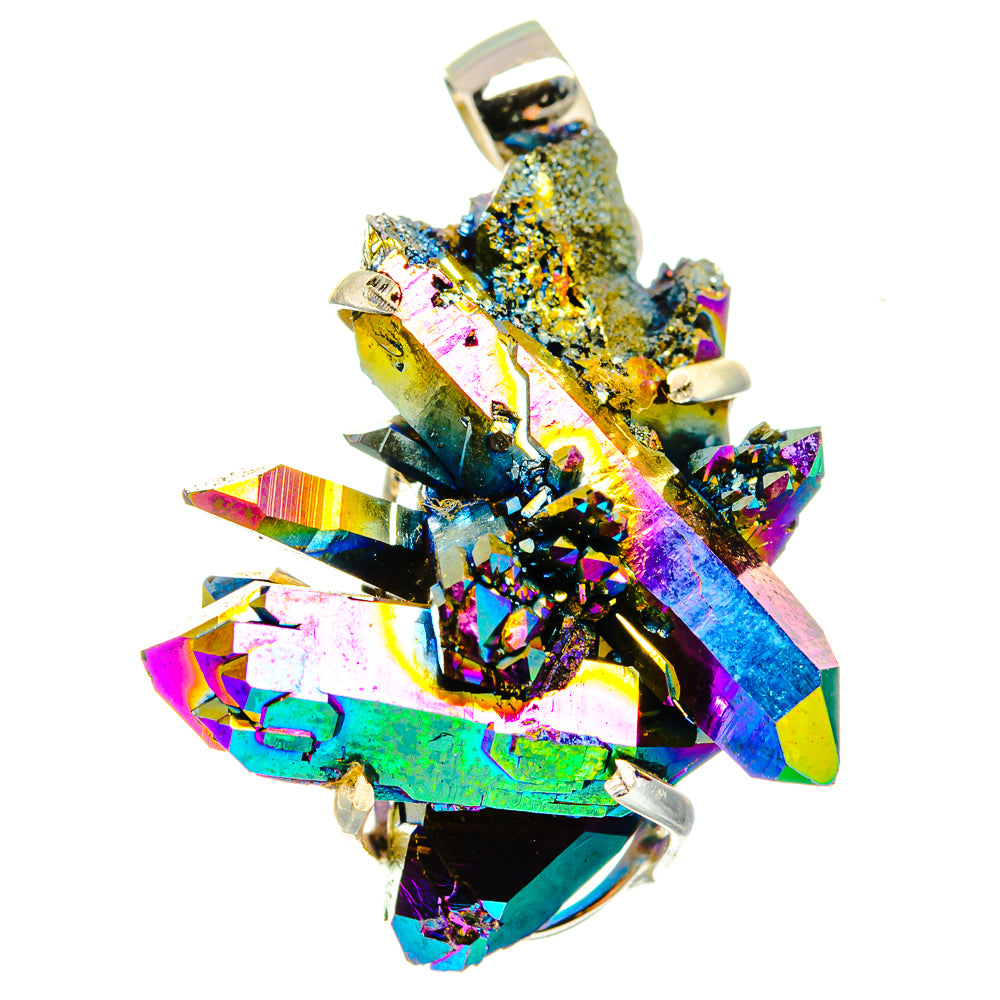 Titanium Sunshine Druzy Pendants handcrafted by Ana Silver Co - PD15498