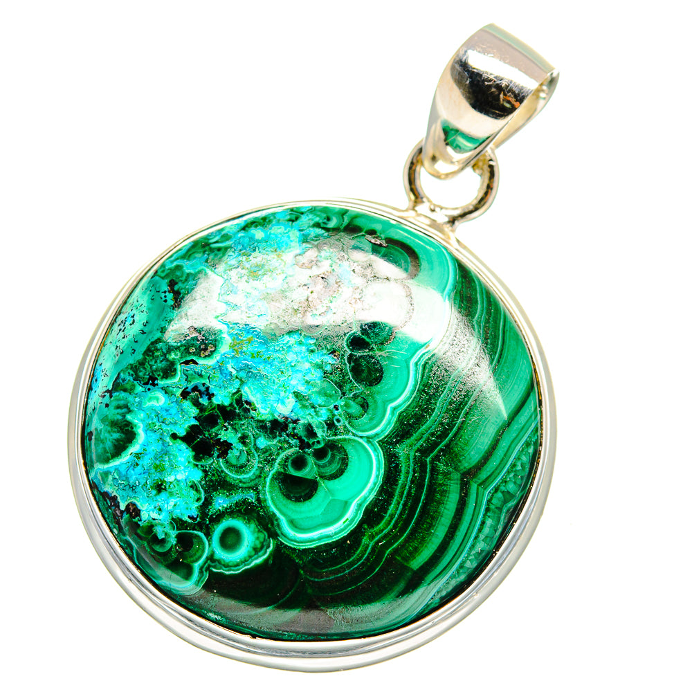 Malachite In Chrysocolla Pendants handcrafted by Ana Silver Co - PD15541