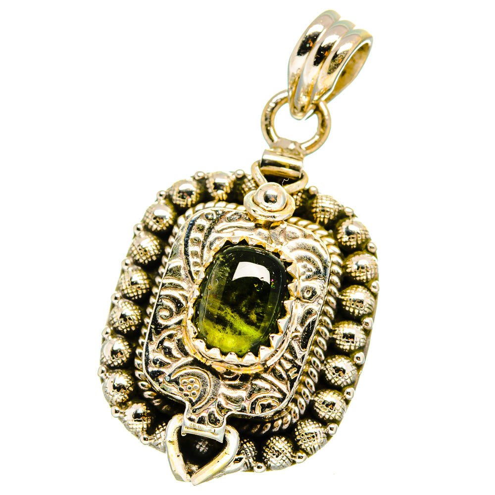 Green Tourmaline Pendants handcrafted by Ana Silver Co - PD15621