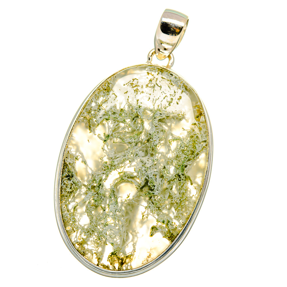 Green Moss Agate Pendants handcrafted by Ana Silver Co - PD15692