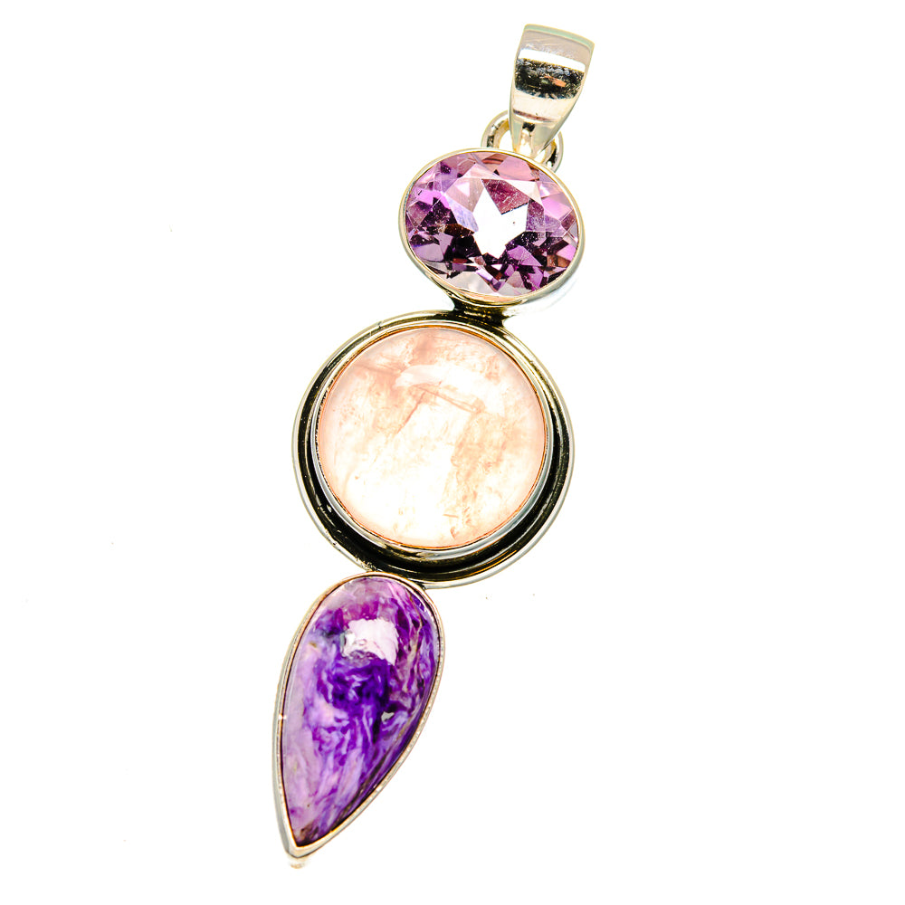 Rose Quartz Pendants handcrafted by Ana Silver Co - PD15723