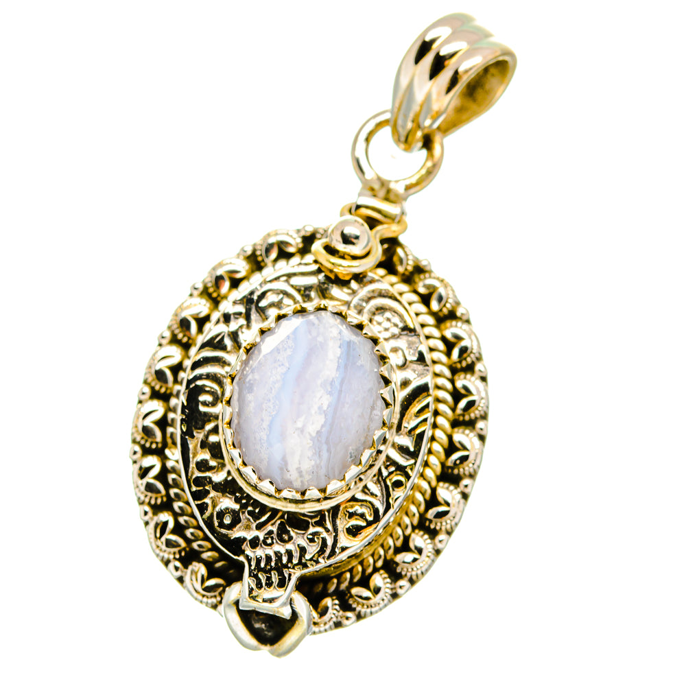 Blue Lace Agate Pendants handcrafted by Ana Silver Co - PD16011
