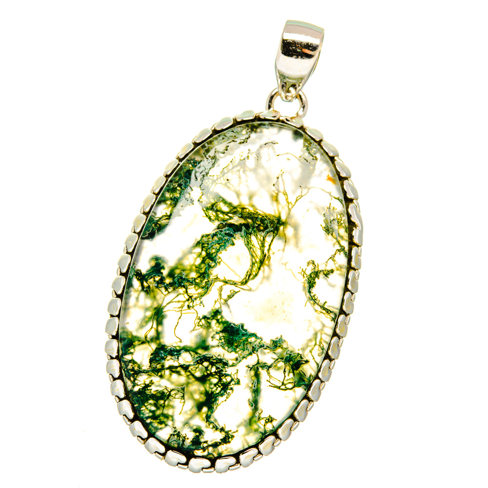 Green Moss Agate Pendants handcrafted by Ana Silver Co - PD16096