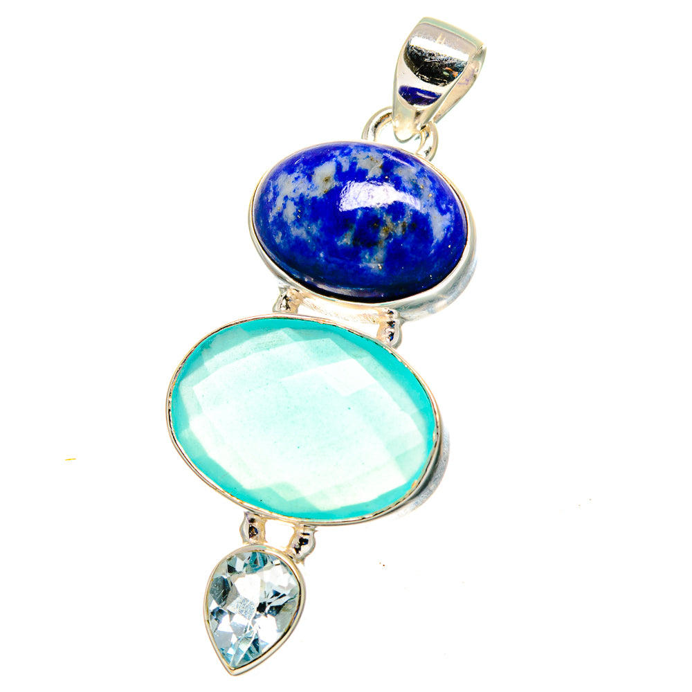 Aqua Chalcedony Pendants handcrafted by Ana Silver Co - PD16362