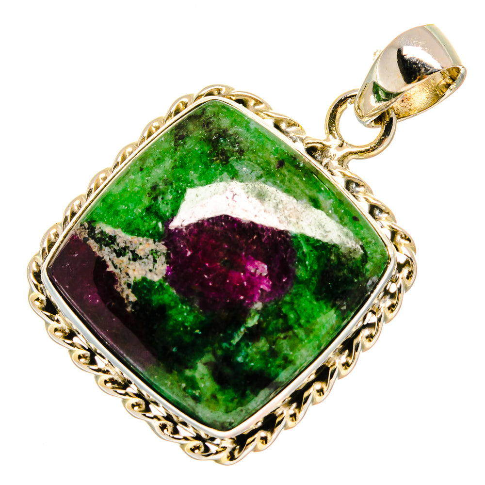 Ruby Zoisite Pendants handcrafted by Ana Silver Co - PD16664