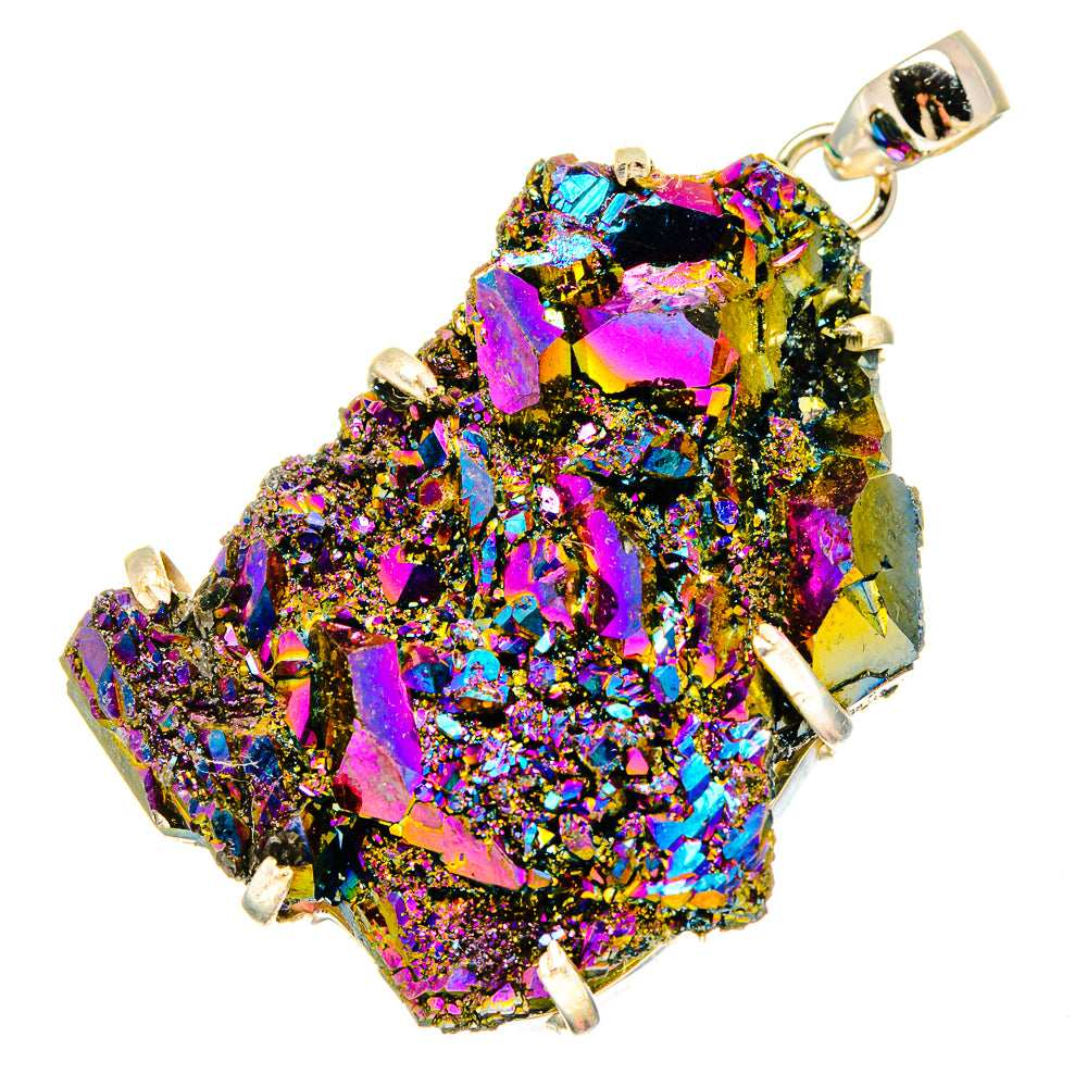 Titanium Sunshine Druzy Pendants handcrafted by Ana Silver Co - PD16821