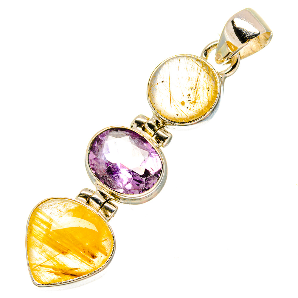 Rutilated Quartz Pendants handcrafted by Ana Silver Co - PD16943