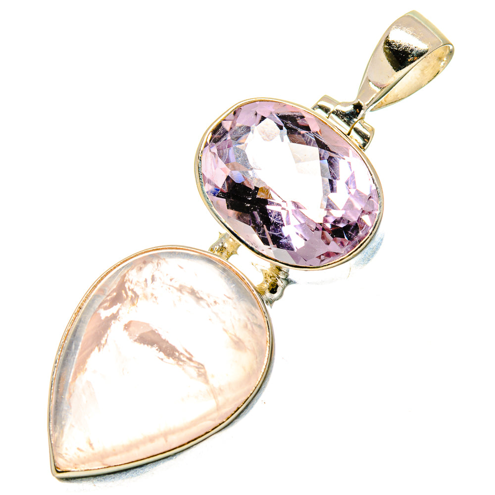 Rose Quartz Pendants handcrafted by Ana Silver Co - PD17001