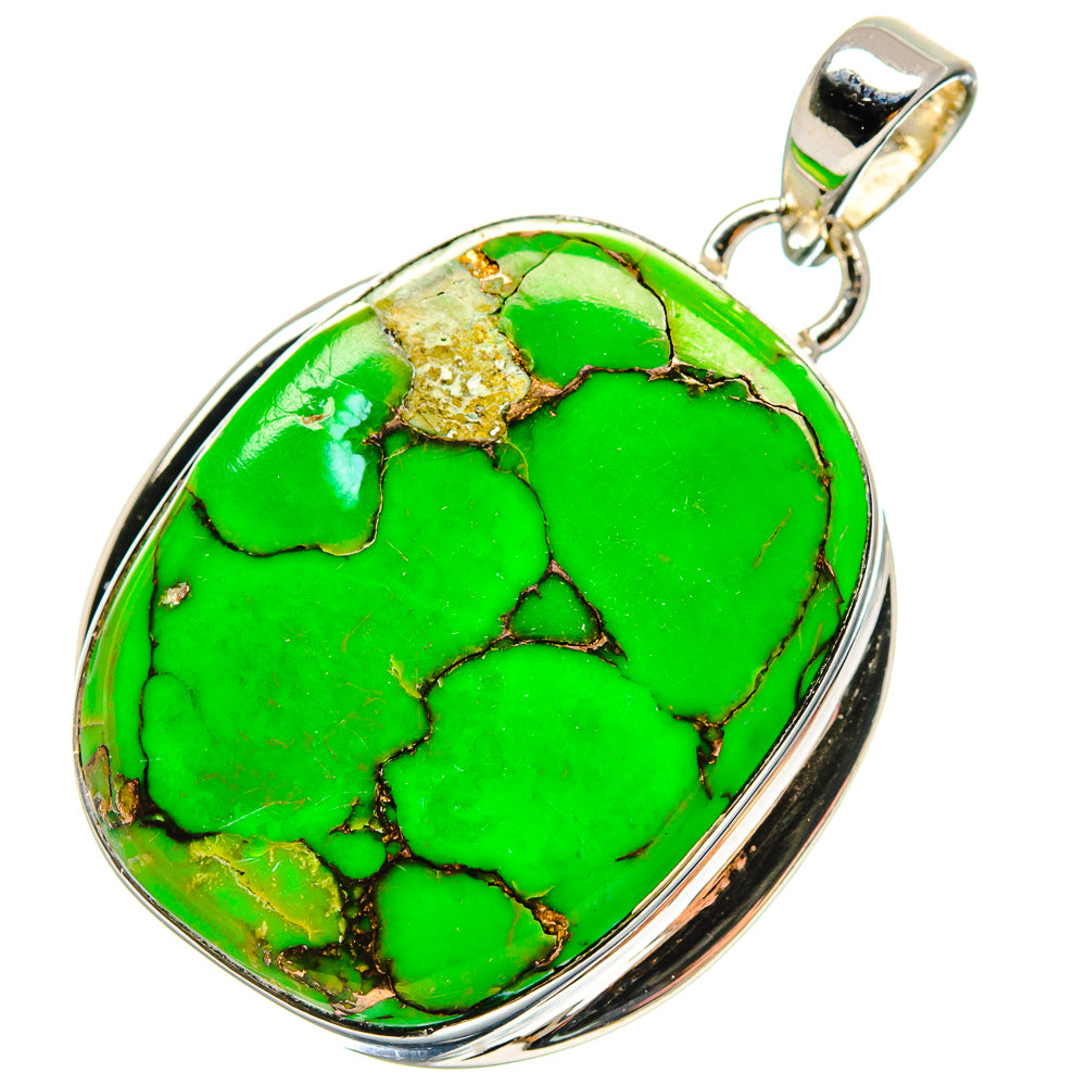 Green Copper Composite Turquoise Pendants handcrafted by Ana Silver Co - PD17274