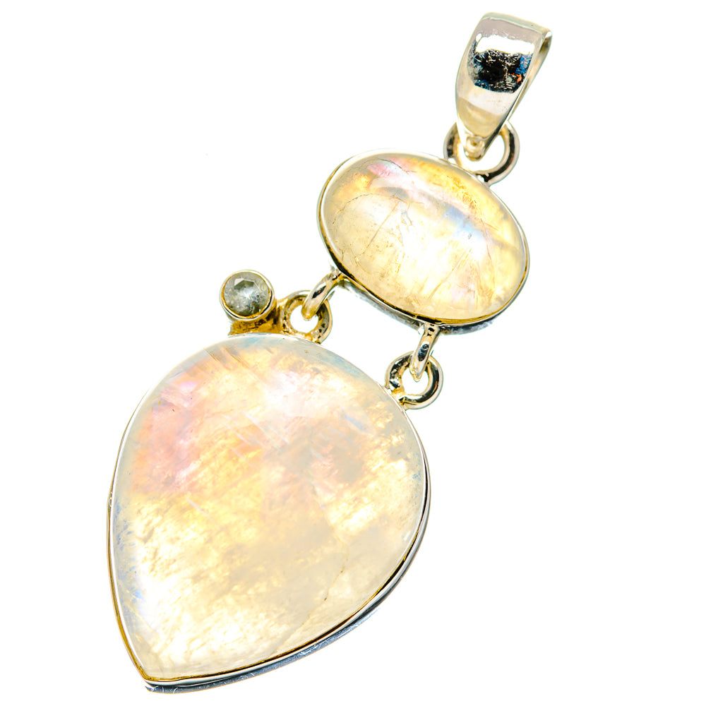Rainbow Moonstone Pendants handcrafted by Ana Silver Co - PD17422