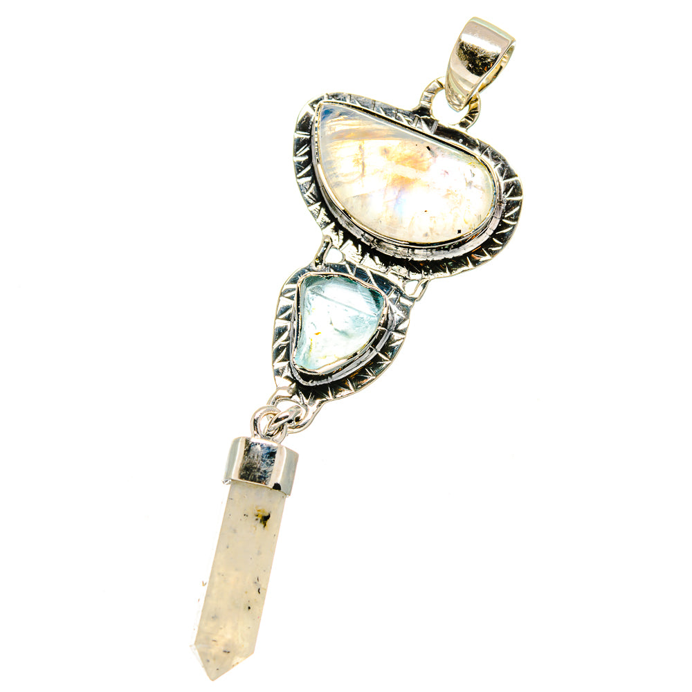 Rainbow Moonstone Pendants handcrafted by Ana Silver Co - PD17553
