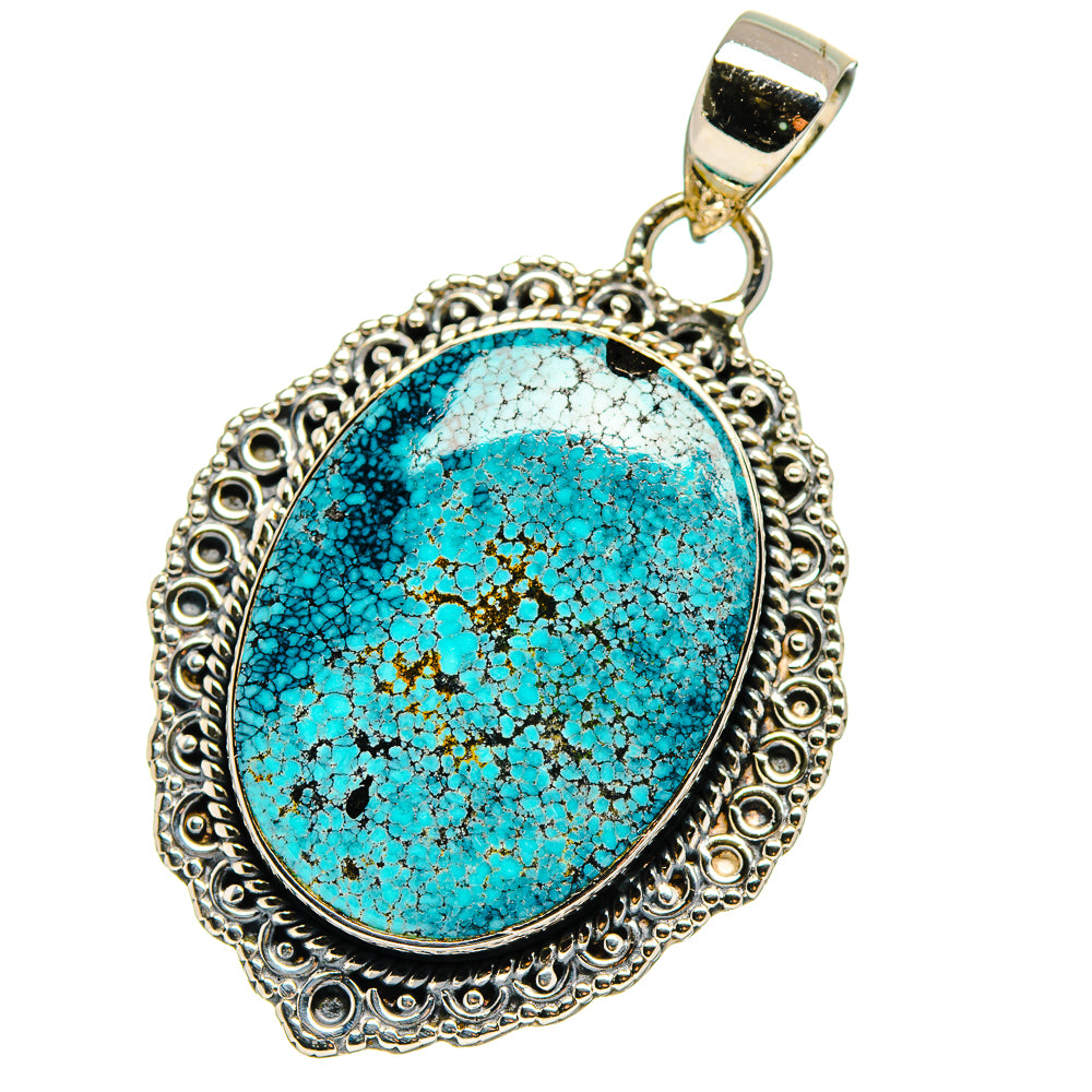 Tibetan Turquoise Pendants handcrafted by Ana Silver Co - PD17567