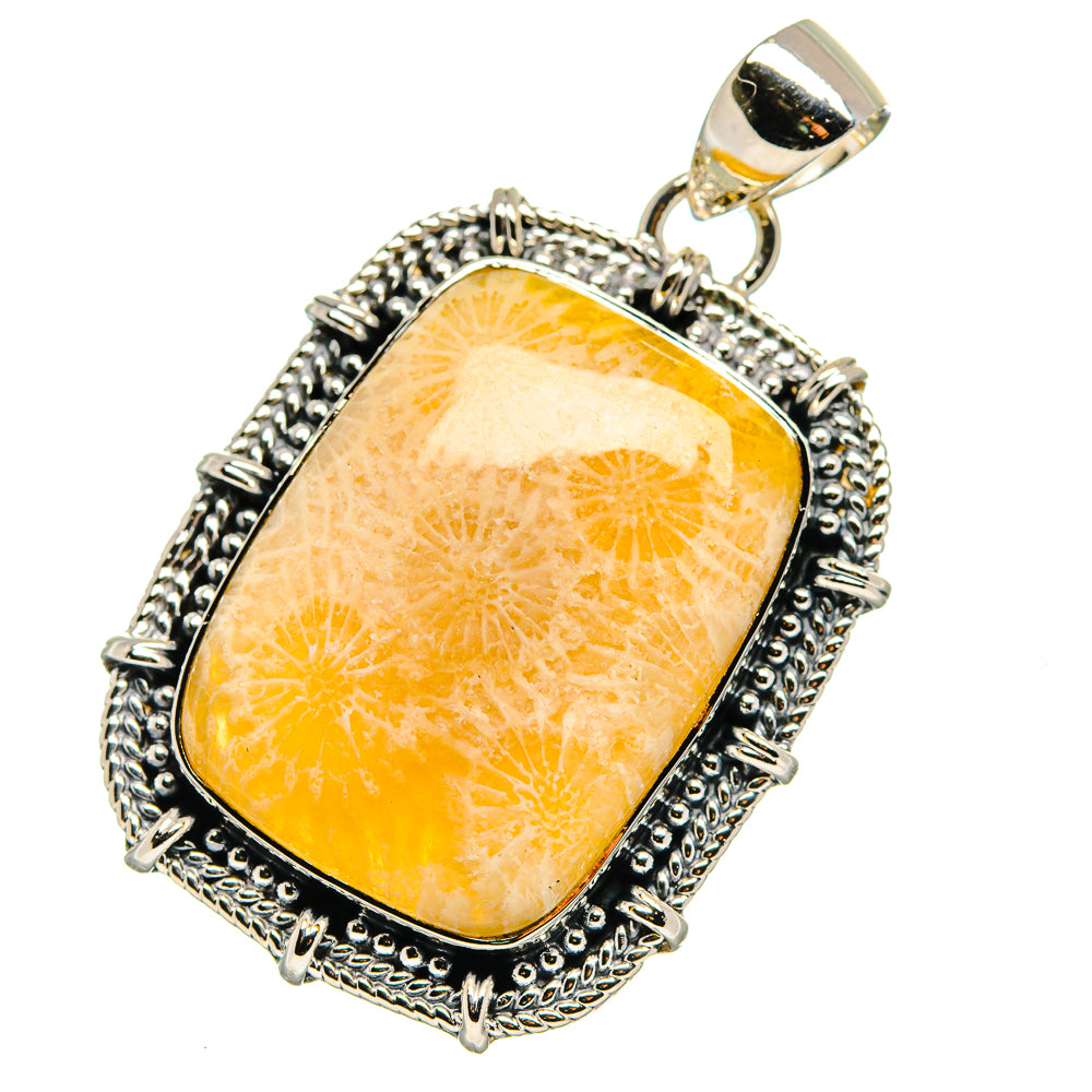 Fossil Coral Pendants handcrafted by Ana Silver Co - PD17704