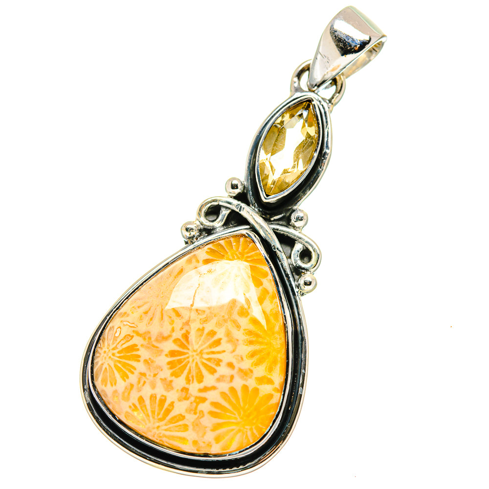 Fossil Coral Pendants handcrafted by Ana Silver Co - PD17722