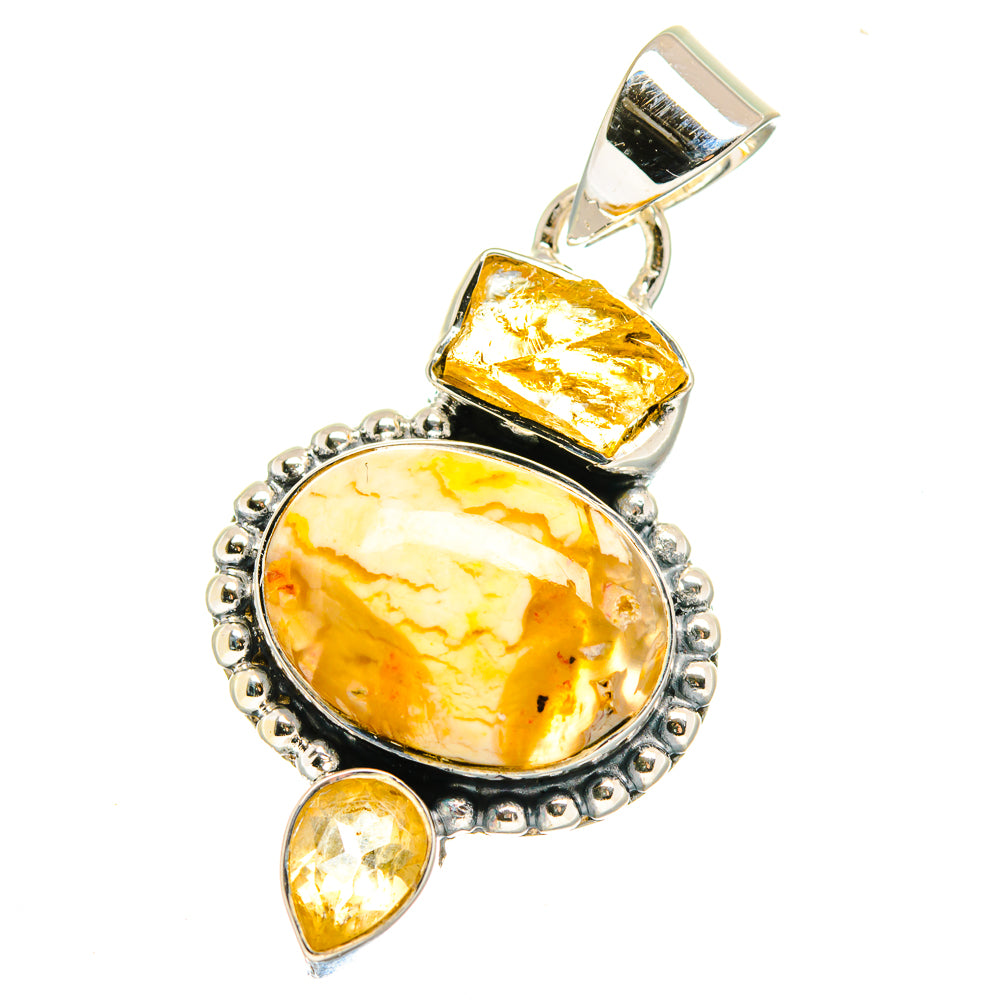 Plume Agate Pendants handcrafted by Ana Silver Co - PD17769