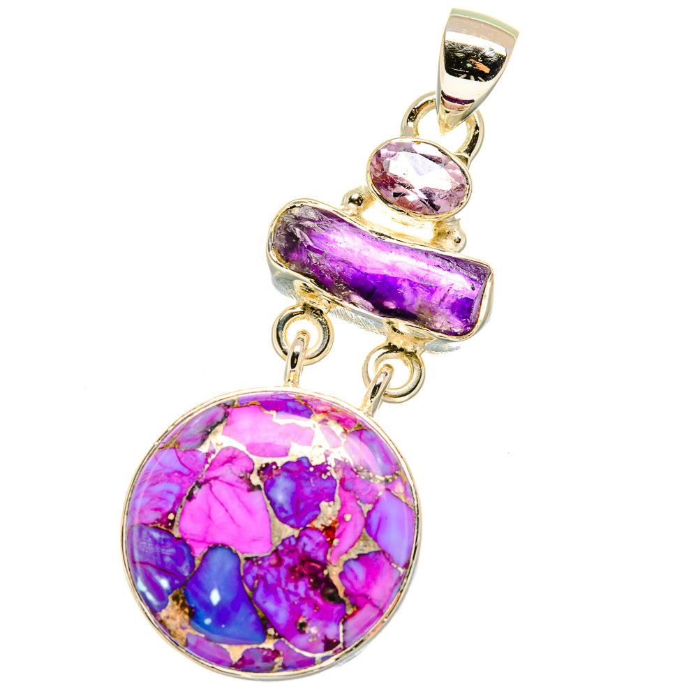 Purple Copper Composite Turquoise Pendants handcrafted by Ana Silver Co - PD17878