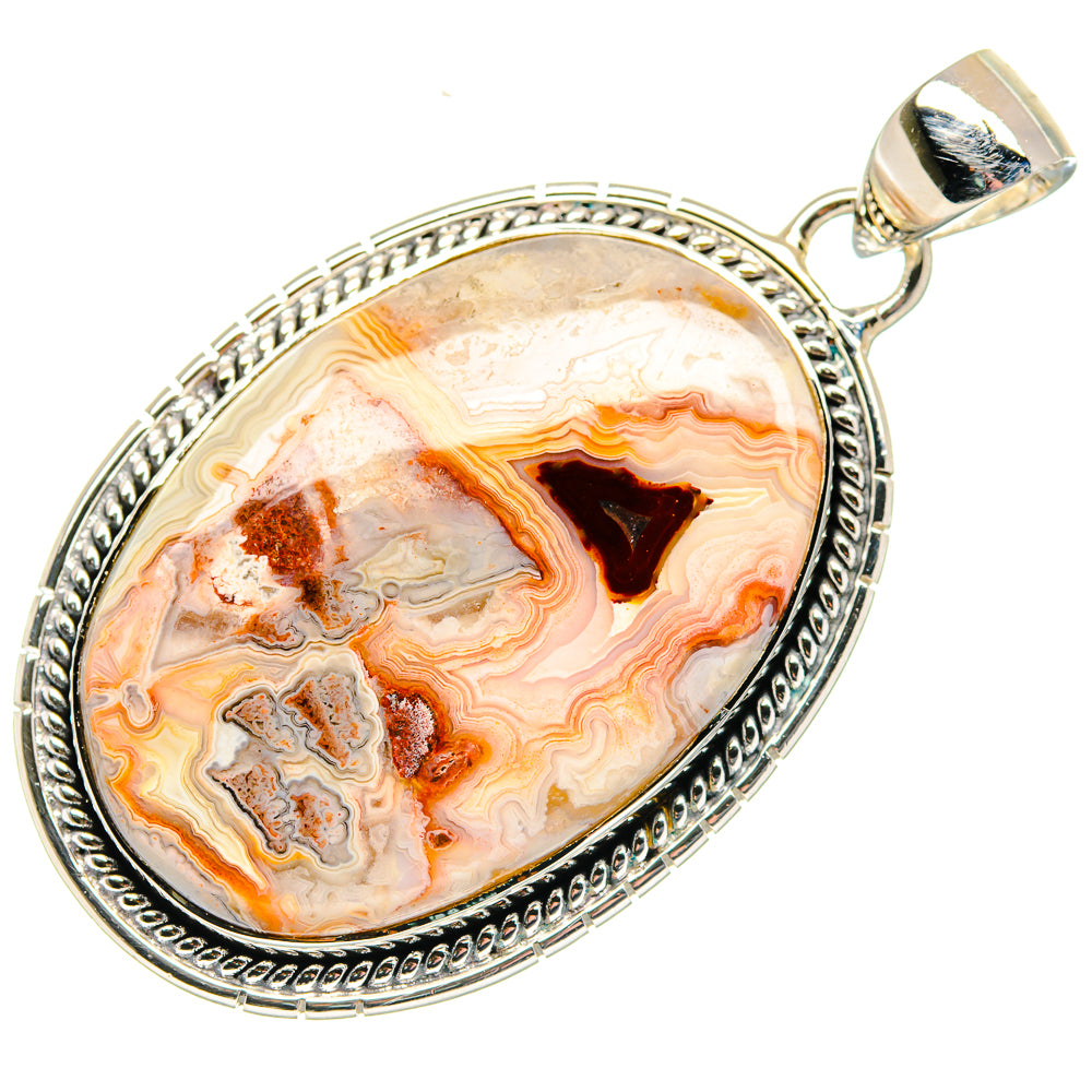 Laguna Lace Agate Pendants handcrafted by Ana Silver Co - PD18104