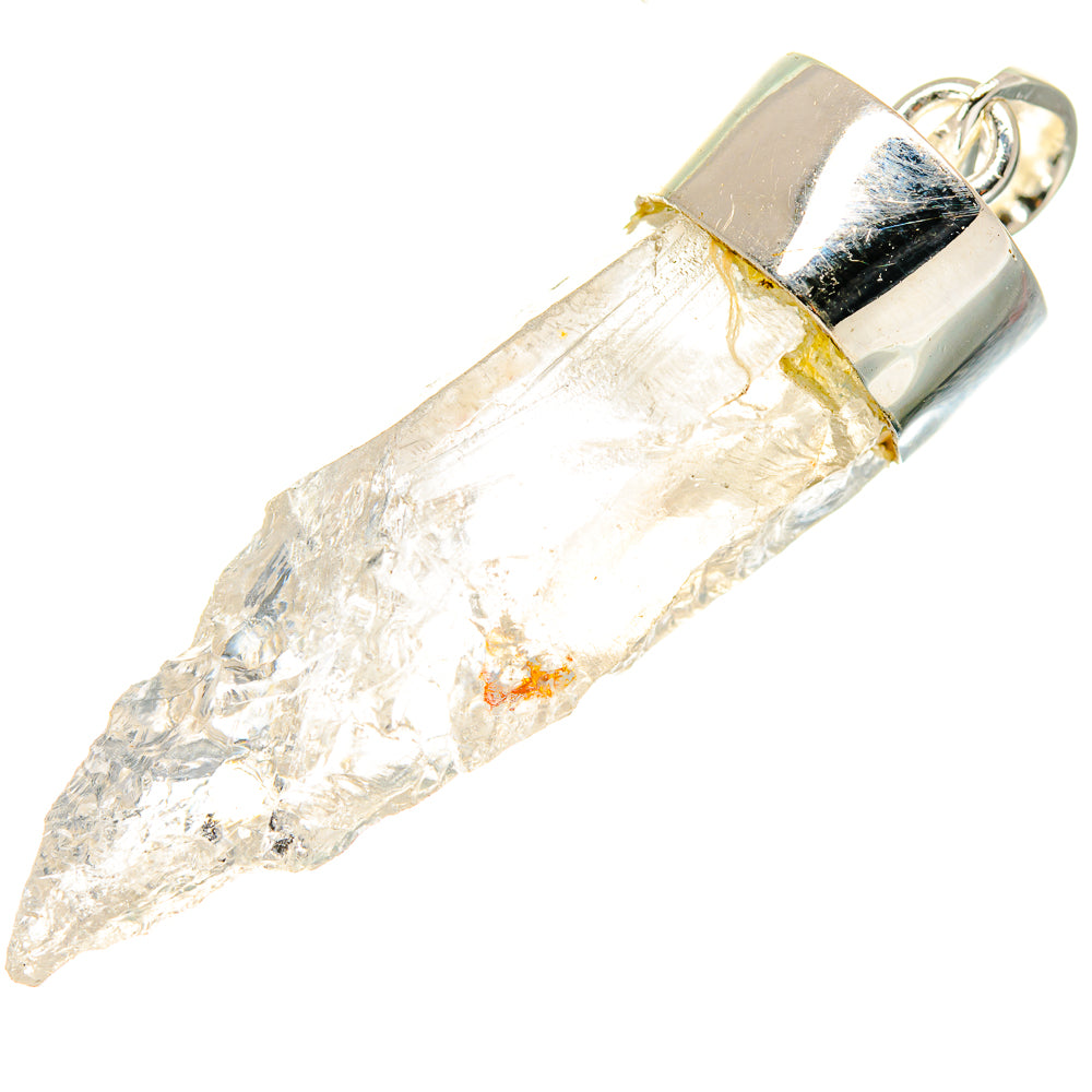 Rough rainbow moonstone pendant, silver bail top, shimmering translucent stone