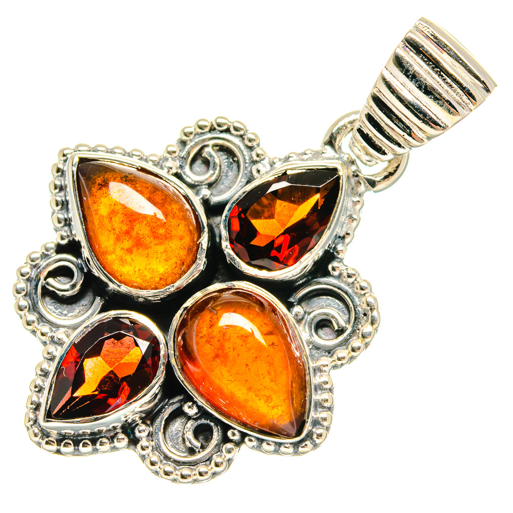 Carnelian, Garnet Pendants handcrafted by Ana Silver Co - PD18316