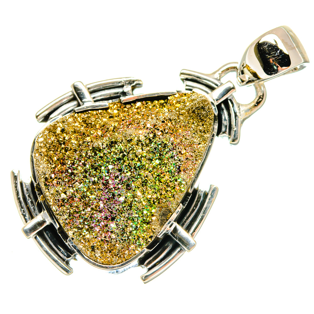 Spectro Pyrite Druzy Pendants handcrafted by Ana Silver Co - PD18473