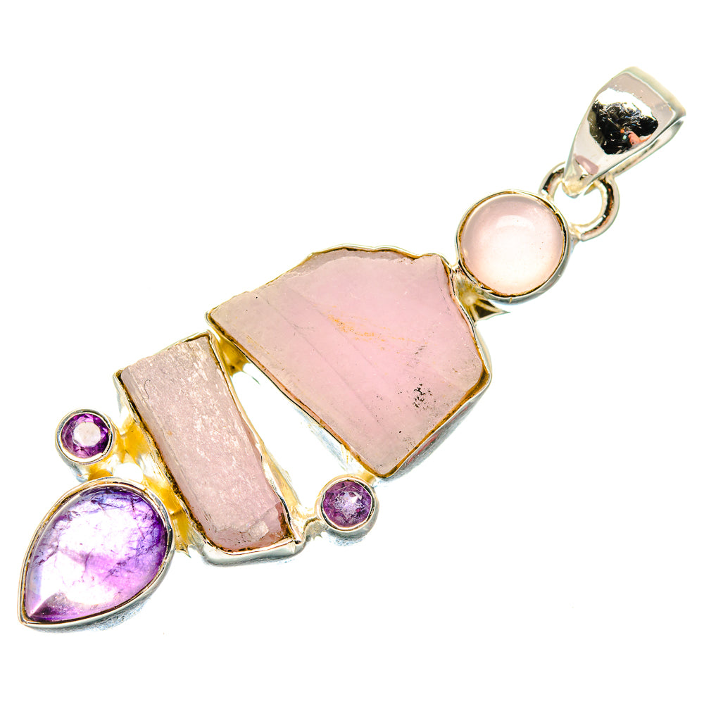 Rose Quartz, Amethyst Pendants handcrafted by Ana Silver Co - PD18653