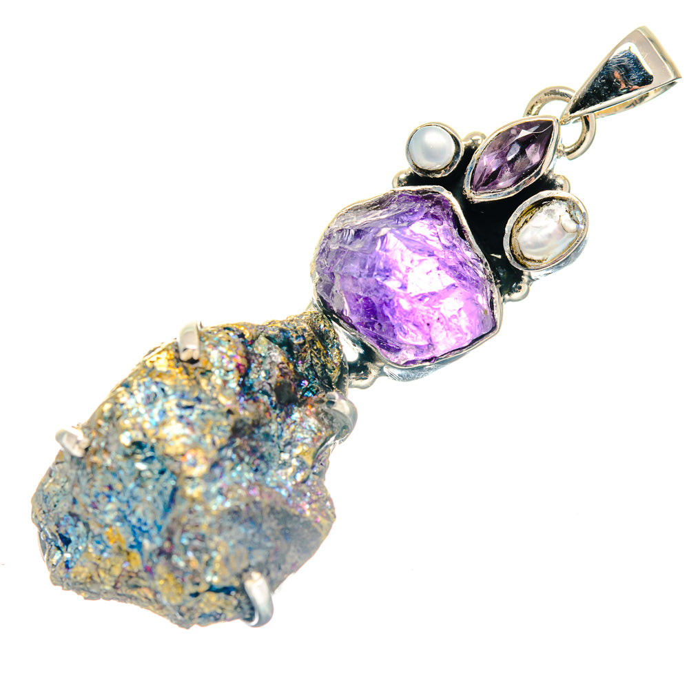 Spectro Pyrite Druzy Pendants handcrafted by Ana Silver Co - PD18929