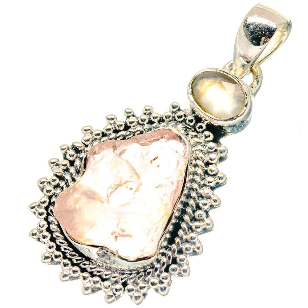 Rose Quartz Pendants handcrafted by Ana Silver Co - PD19062