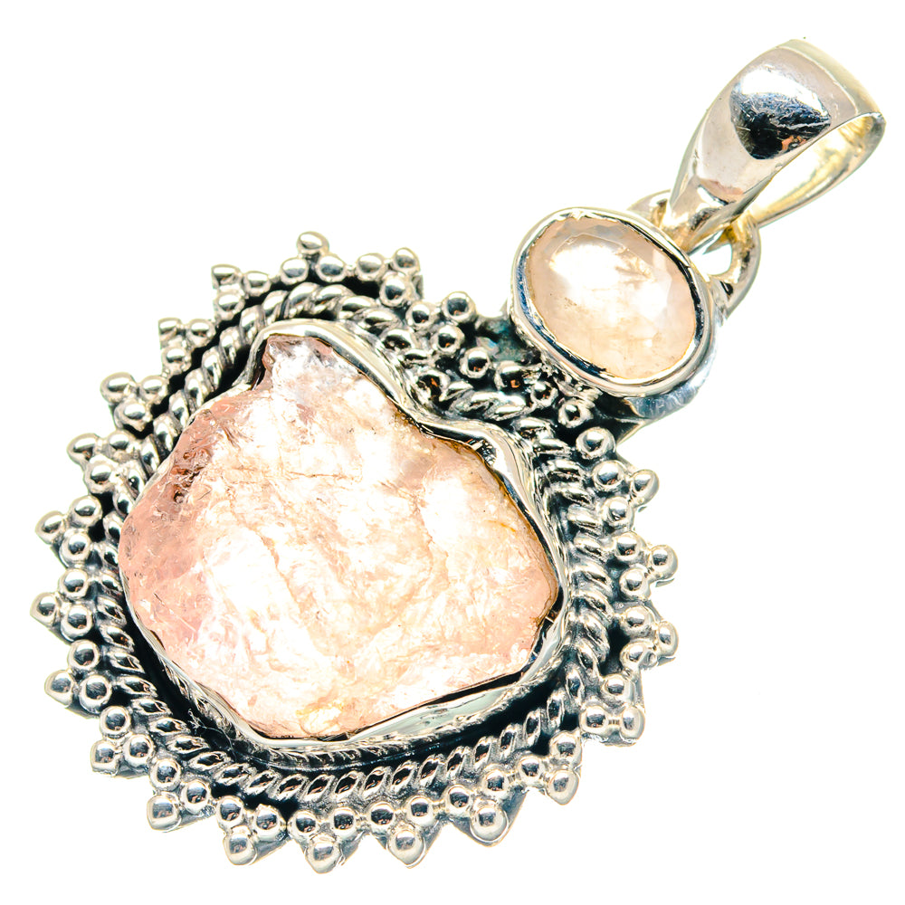Rose Quartz Pendants handcrafted by Ana Silver Co - PD19067