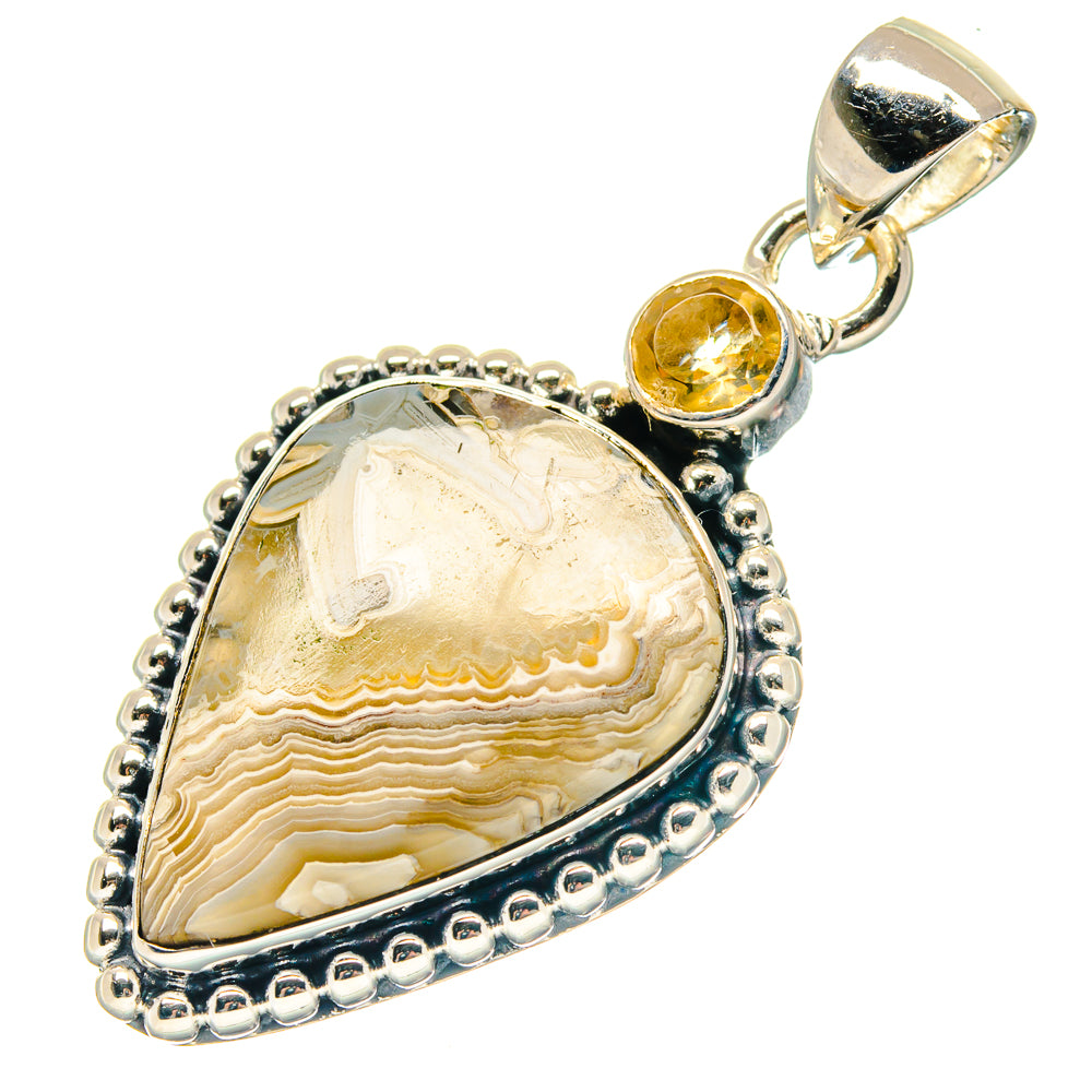 Laguna Lace Agate Pendants handcrafted by Ana Silver Co - PD19086