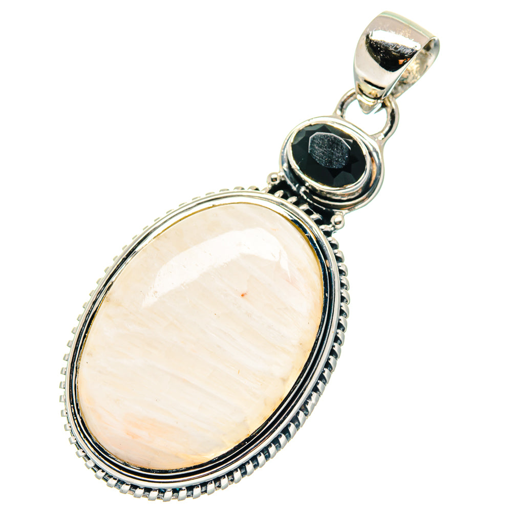White Scolecite Pendants handcrafted by Ana Silver Co - PD19179