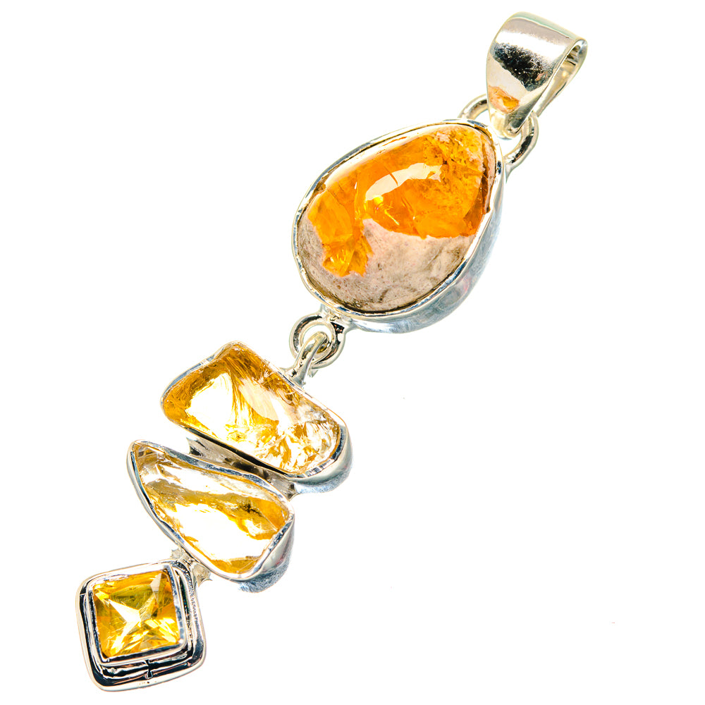Mexican Fire Opal Pendants handcrafted by Ana Silver Co - PD19239
