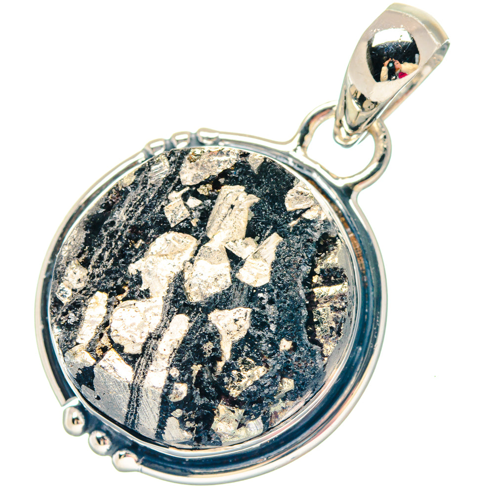 Pyrite Agate Pendants handcrafted by Ana Silver Co - PD19731 - Photo 2