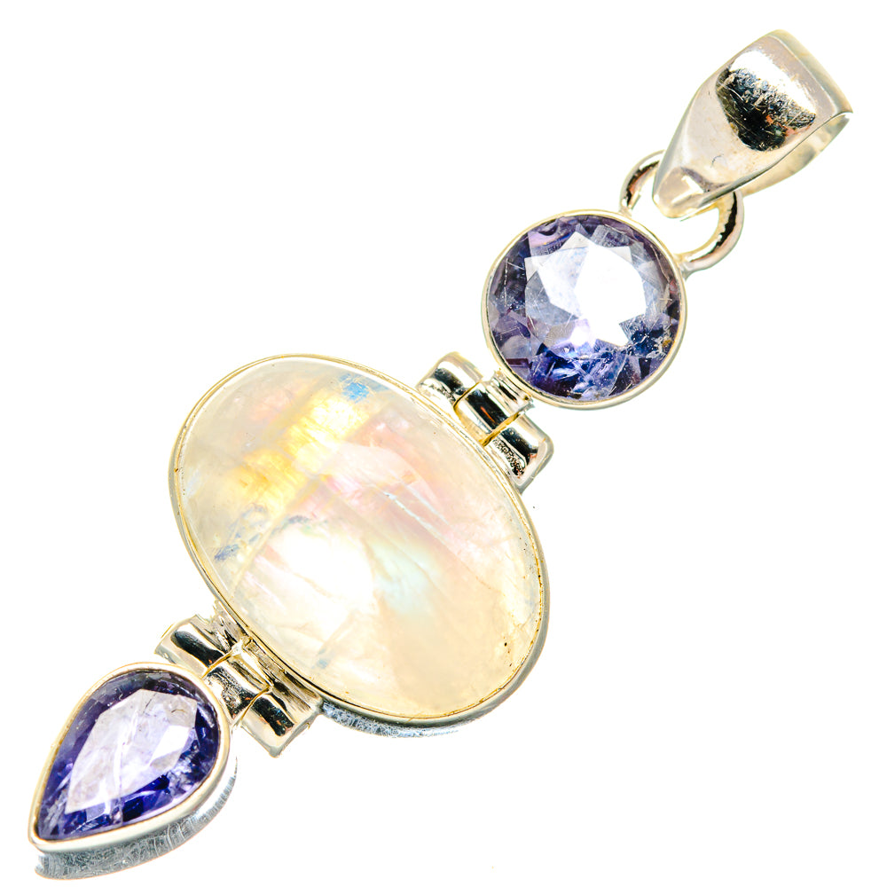 Rainbow Moonstone Pendants handcrafted by Ana Silver Co - PD20056