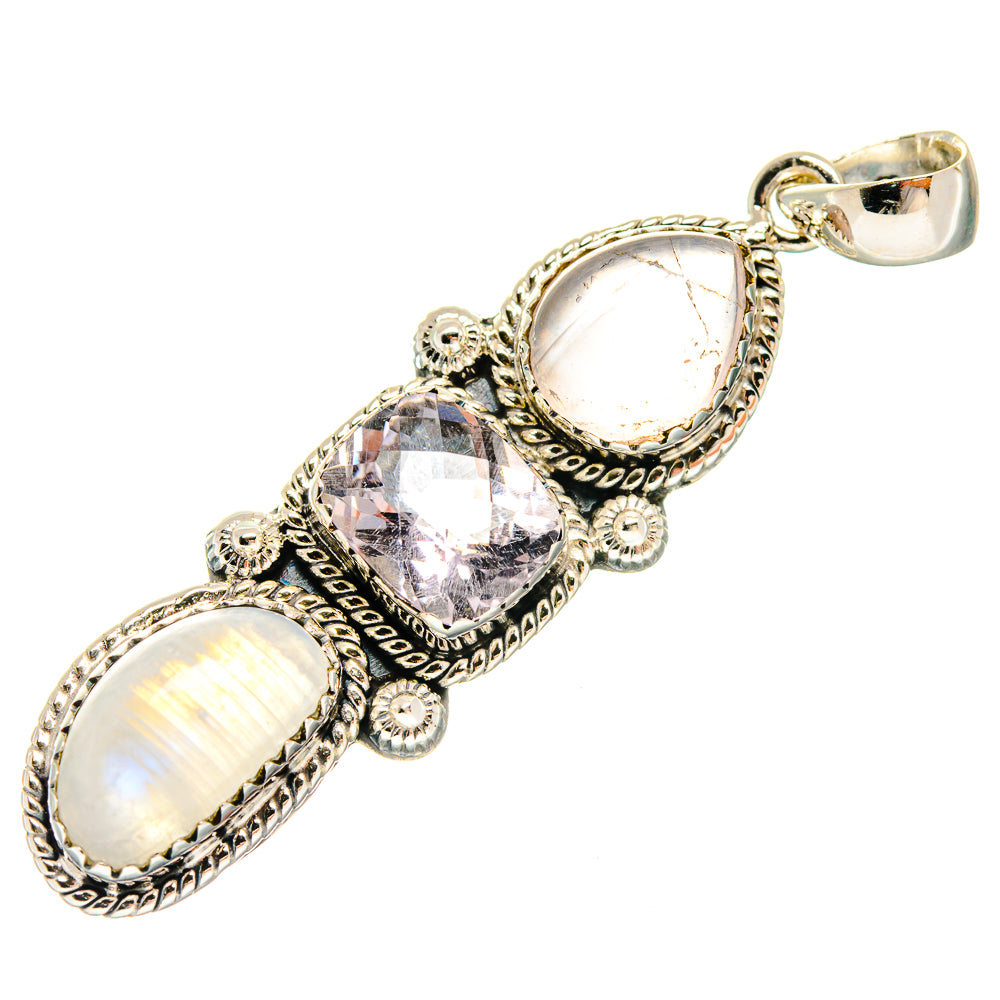 Rainbow Moonstone Pendants handcrafted by Ana Silver Co - PD20058