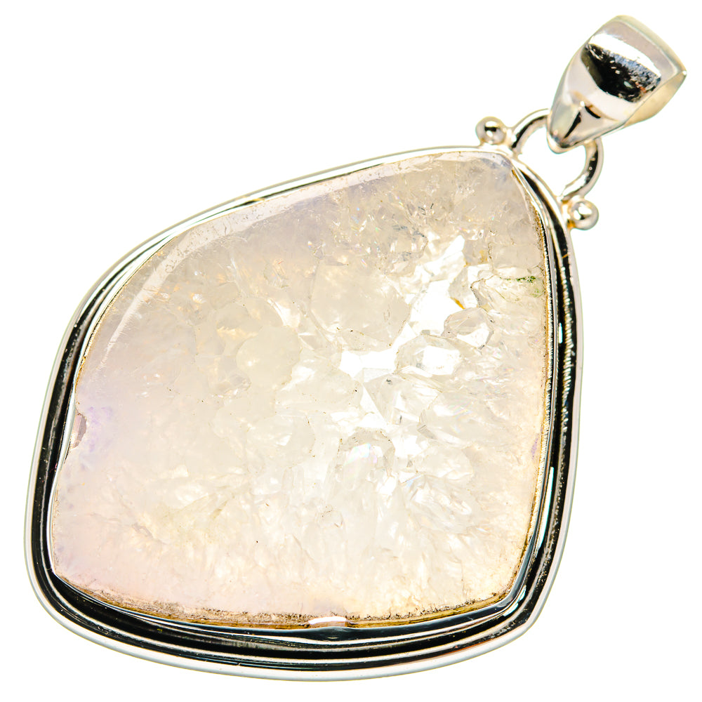 White Geode Slice Pendants handcrafted by Ana Silver Co - PD20397