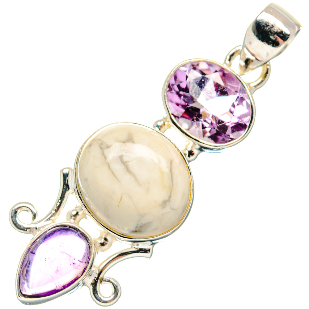 White Scolecite Pendants handcrafted by Ana Silver Co - PD20437
