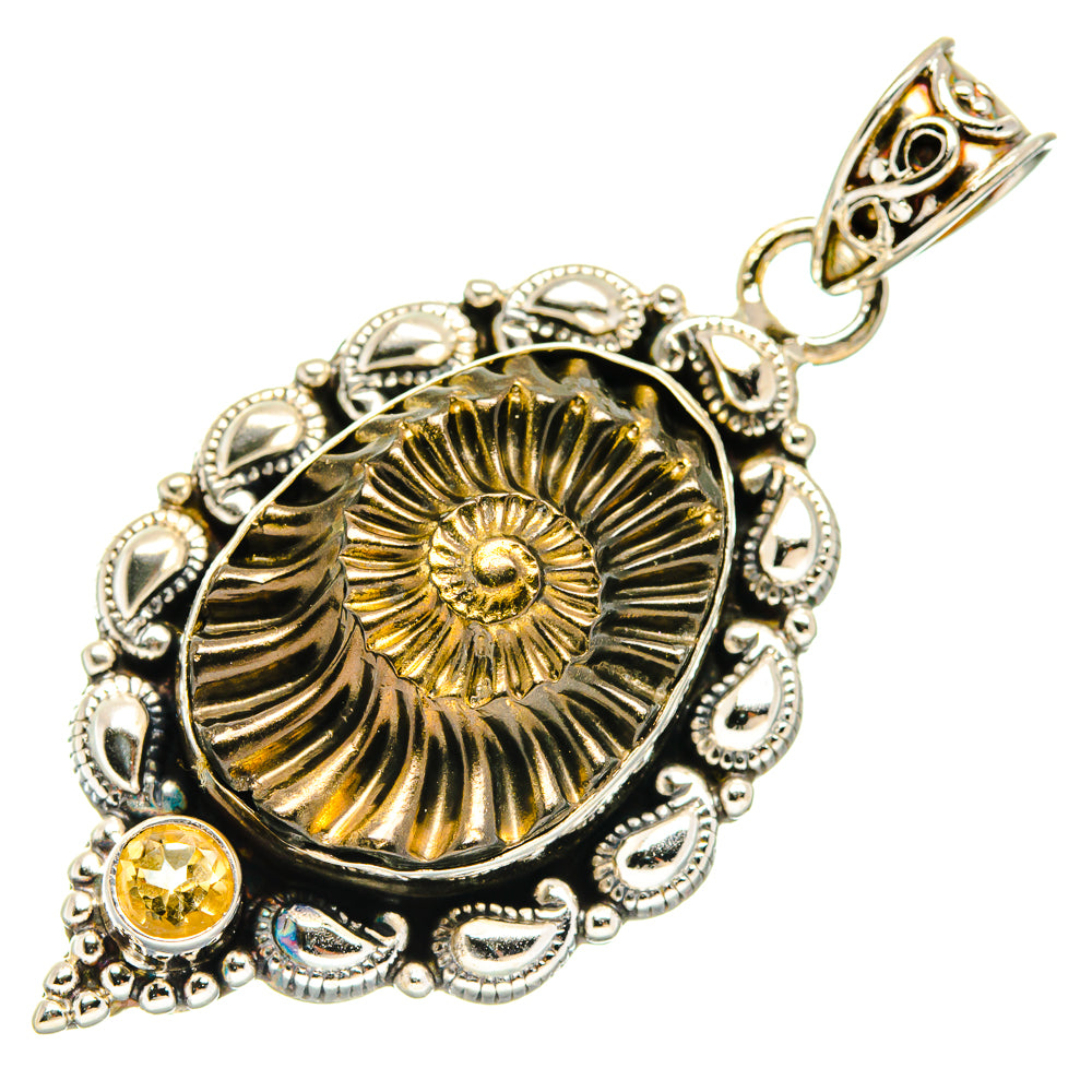 Pyrite Fossil Pendants handcrafted by Ana Silver Co - PD20562