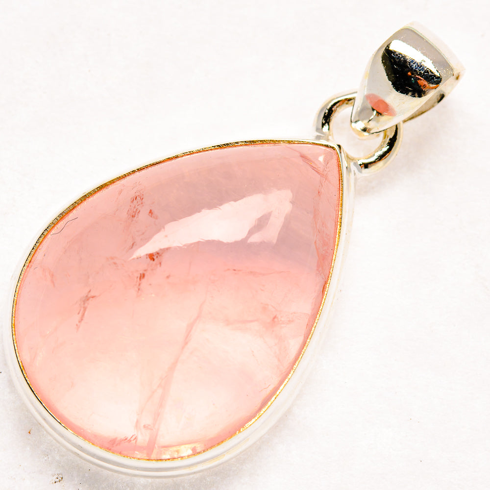 Rose Quartz Pendants handcrafted by Ana Silver Co - PD20593 - Photo 2