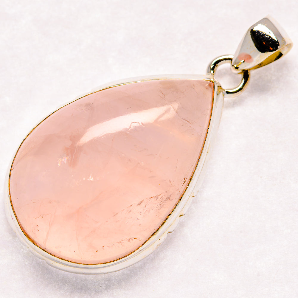 Rose Quartz Pendants handcrafted by Ana Silver Co - PD20745