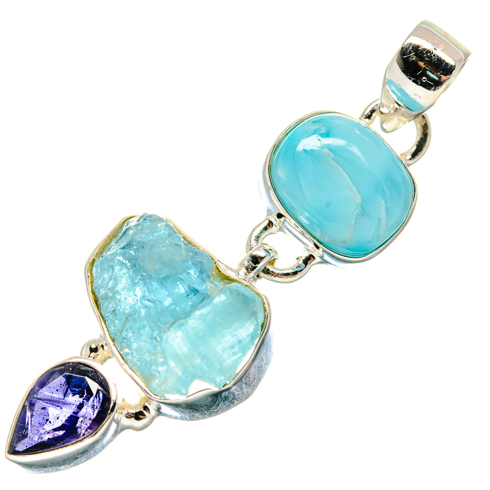 Aquamarine Pendants handcrafted by Ana Silver Co - PD20861