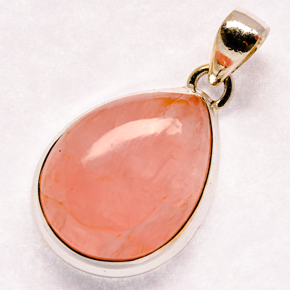 Rose Quartz Pendants handcrafted by Ana Silver Co - PD20898