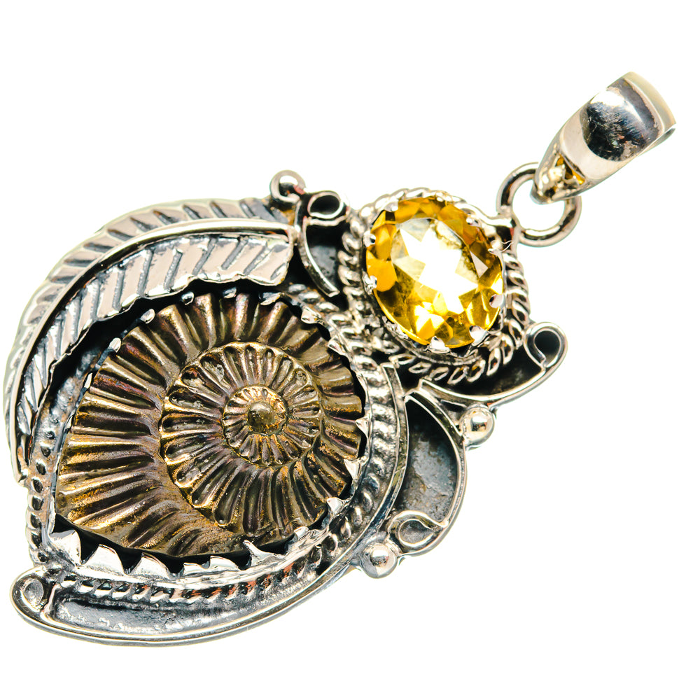 Pyrite Fossil Pendants handcrafted by Ana Silver Co - PD21108