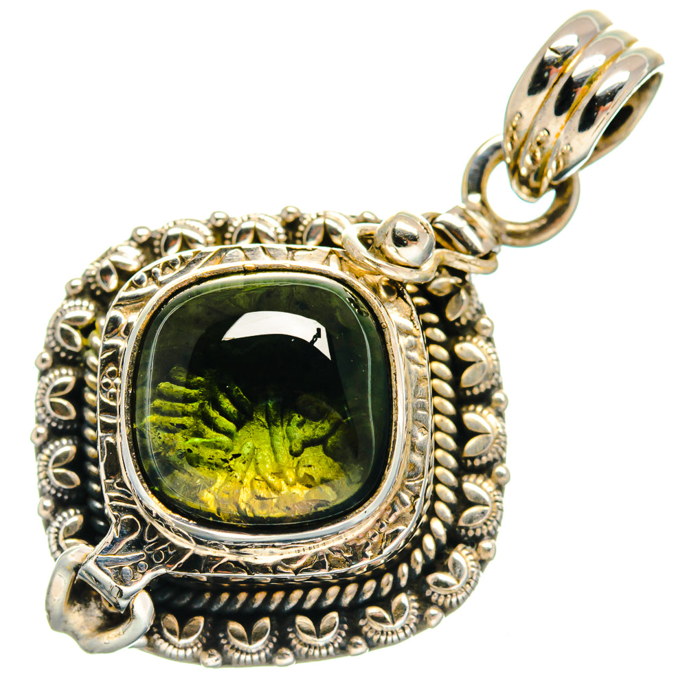 Green Tourmaline Pendants handcrafted by Ana Silver Co - PD21155