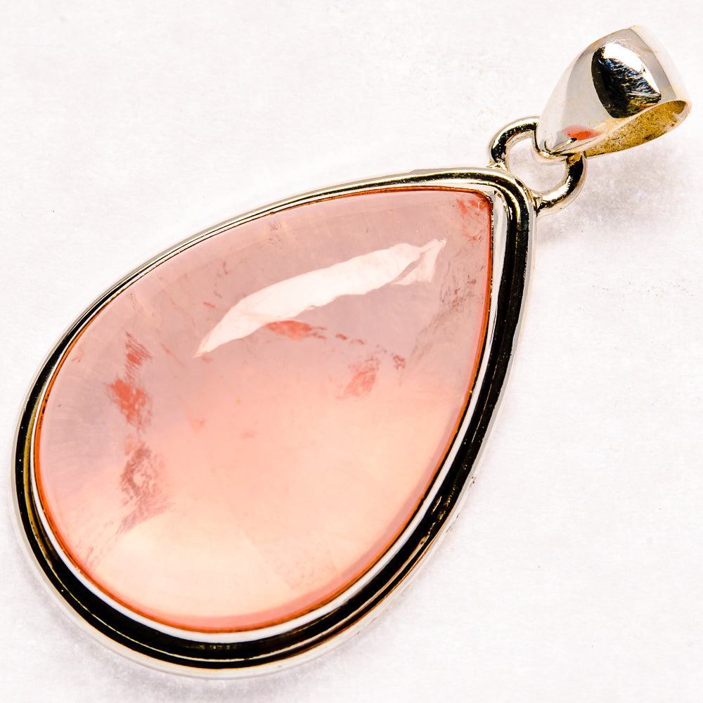 Rose Quartz Pendants handcrafted by Ana Silver Co - PD21159